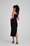 Women's Strappy Slit Flexible Lycra Long Knitted Dress - 6