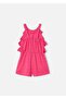 Girl's Ruffled Short Jumpsuit Pink 3876 - 3