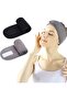 2 Pcs Makeup Shower Bath Wrap Sport Headband Terry Cloth Adjustable Black Gray