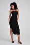 Women's Strappy Slit Flexible Lycra Long Knitted Dress - 2
