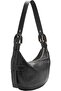 Women's Harwell Leather Hobo Purse Handbag Black - 5