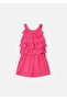 Girl's Ruffled Short Jumpsuit Pink 3876