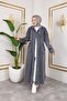 Women's Pocketed Buttoned Hooded Denim Trench Coat - 4