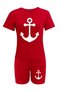 Dressify Women's Fashion Women's Short Sleeve Anchor Printed Viscose Double Set - 6