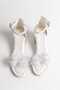 Girl's Transparent Heeled Shoes with Stone and Ribbon Detail - 3