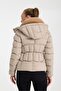Women's Short Upright Plush Collar Detachable Hood Padded Water Repellent down Coat 8507 - 3