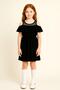 Girl's Ruffled Lace Detailed Cotton Black Dress