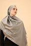Gray Black Plain Double Sided Silk Shawl Model - 4