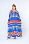 Women's Plus Size Printed Summer Woven Long Sleeve Long Length Dress - 5