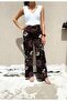 Women's Viscose Fabric Wide-Leg Patterned Summer Trousers / Plazzo - 5