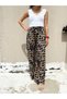 Women's Viscose Fabric Wide Leg Patterned Summer Trousers - 7