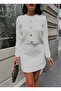 Heart Buttoned Skirt Knitwear Suit Star of the Night - 2