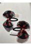 Buckle;2 Buckles with Snap Fasteners Printed with Red Strawberries on Black Tulle. - 4