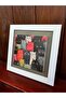 Uv Printed Stone Frame with White Frame and Leather Bottom Base 16X16 cm (Cat3 Pattern) - 3