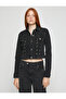 Crop Denim Jacket with Eyelet Detail - 3