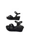 Champs Elysees Şnz02-020 Women's Black Wedge Heel Daily Stylish Sandals - 5