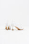 Women's White Leather 5 cm Stiletto Special Design Heel V Model Stylish Daily Comfortable Massole New Season - 5
