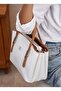Women's White Hand and Shoulder Bag with Detachable Chain Accessory - 3