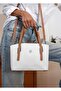 Women's White Hand and Shoulder Bag with Detachable Chain Accessory - 6