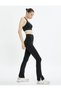Flare Leg Leggings High Waist with Slit Detail
