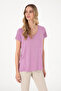 Women's Fuchsia Basic T-Shirt 50300829-Vr023 - 3