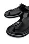Women's Genuine Leather Black Patent Leather Flip Flops - 3