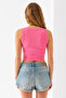 Women's Sleeveless Crew Neck Crop Body Pink - 925074 - 8