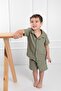 Boy's Muslin Collar Suit with Shorts - 5