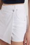Women's Slim Fit Slim Fit Double Pocket White Shorts Skirt - 3