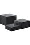 Acrylic Cube Display Nesting Risers with Hollow Bottoms 3PCS 6'' x 7'' x 8'' (Black)