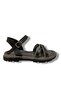 E798-25 Leather Anatomical Cross Band Stone Women's Sandals - 2