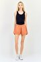 Women Brand Logo Basic Shorts, Orange - 2