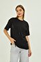 Ribbon-Designed Oversized 100% Cotton Women's T-Shirt - 6