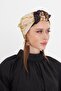 Beige Practical Ready-Made Hijab Bonnet Cut Fiber Retro Patterned 2409_12 - 6