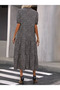 Women's Mini Leopard Print Dress with Three Layers Detail - 5