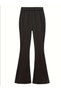 Girl's Red-Black Ribbon Printed White T-Shirt-Black Flared Leggings Set - 2