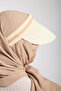 Wide Brim Beige Color Sun Protection Women's Summer Straw Visor Hat - 3