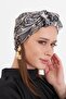 Stone Practical Ready-Made Hijab Bonnet Cut Fiber Retro Patterned 2409_46 - 4
