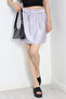 Women's Belted Mini Skirt Smoke Gray Color - 3