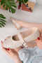 Beige Women's Ballerinas with Stones - 3