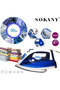 2400W Steam Iron – Ceramic Base, Temperature Control, Blue & White Design - 2