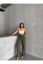 Wide Leg Cord Detailed Linen Blend Trousers Mısspl2636 - 7