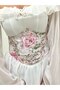 Vintage Floral Patterned Back Lace-Up Corset Bustier - 2