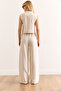 Women's Stone Accessory Top and Bottom Linen Content Suit Tkm-19000383 - 7