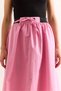 Women's Pink Black Banded Front Slit Lace up Midi Bell Skirt Etk-19000321 - 5