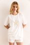 Women's White Starfish Pearl Regular Fit Cotton T-Shirt Tsh-19000909 - 3