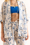 Women White Blue Top Kimono Bottom Pocket Palazzo Pants Suit Tkm-19000382 - 5