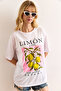 Women's Lemon White Printed Flared T-Shirt Tsh-19000911 - 3