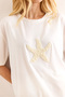 Women's White Starfish Pearl Regular Fit Cotton T-Shirt Tsh-19000909 - 6