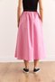 Women's Pink Black Banded Front Slit Lace up Midi Bell Skirt Etk-19000321 - 6